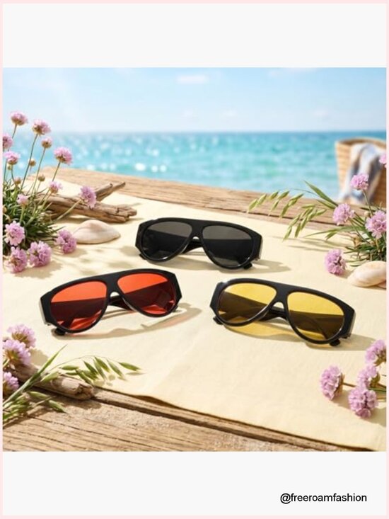 Chunky UV400 Protection Oval Sunglasses Unisex Trendy Rectangle Shades main image 7